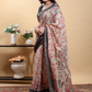 Rajwada Beige Cotton Printed Saree For Women