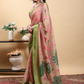Rajwada Peach Cotton Printed Saree For Women