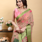 Rajwada Peach Cotton Printed Saree For Women
