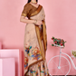 Rajwada Beige And Gold Cotton Printed Saree For Women