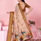 Rajwada Beige And Gold Cotton Printed Saree For Women