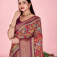 Rajwada Wine And Maroon Cotton Printed Saree For Women