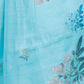 Rajwada Sky Blue Cotton Linen Printed Saree For Women