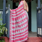 Rajwada Light Grey And Pink Cotton Linen Printed Saree For Women