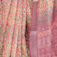 Rajwada Peach Cotton Linen Printed Saree For Women