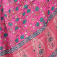 Rajwada Pink Cotton Linen Printed Saree For Women