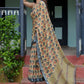 Rajwada Beige Cotton Linen Printed Saree For Women