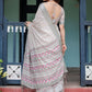 Rajwada Silver Grey Cotton Linen Printed Saree For Women