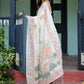 Rajwada White Cotton Linen Printed Saree For Women