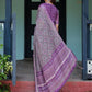 Rajwada Light Purple And Black Cotton Linen Printed Saree For Women