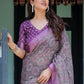 Rajwada Light Purple And Black Cotton Linen Printed Saree For Women