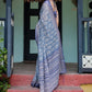 Rajwada Light Blue Cotton Linen Printed Saree For Women