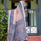 Rajwada Cream Cotton Linen Printed Saree For Women