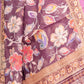 Rajwada Wine Cotton Linen Printed Saree For Women
