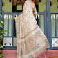 Rajwada Beige Cotton Linen Printed Saree For Women