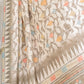Rajwada Beige Cotton Linen Printed Saree For Women