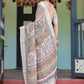 Rajwada Off White Cotton Linen Printed Saree For Women