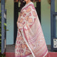 Rajwada Off White Cotton Linen Printed Saree For Women