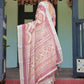 Rajwada Off White Cotton Linen Printed Saree For Women
