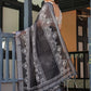 Rajwada Black Cotton Linen Printed Saree For Women