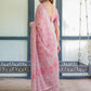 Rajwada Light Pink Cotton Linen Printed Saree For Women