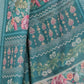 Rajwada Teal Green Cotton Linen Printed Saree For Women