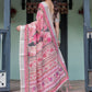 Rajwada Pink Cotton Linen Printed Saree For Women