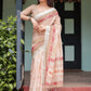 Rajwada Cream Cotton Linen Printed Saree For Women