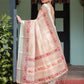 Rajwada Cream Cotton Linen Printed Saree For Women