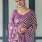 Rajwada Purple Cotton Linen Printed Saree For Women