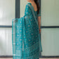 Rajwada Teal Green Cotton Linen Printed Saree For Women