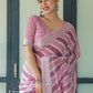 Rajwada Dusty Pink Cotton Linen Printed Saree For Women