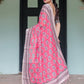 Rajwada Peach Pink Cotton Linen Printed Saree For Women