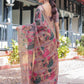Rajwada Dusty Lavender Cotton Linen Printed Saree For Women
