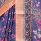 Rajwada Dark Blue Cotton Linen Printed Saree For Women