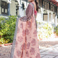 Rajwada Black And Peach Cotton Linen Printed Saree For Women