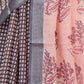 Rajwada Black And Peach Cotton Linen Printed Saree For Women