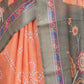 Rajwada Orange Cotton Blend Printed Saree For Women