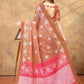 Rajwada Light Brown Cotton Linen Printed Saree For Women