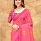 Rajwada Pink Cotton Blend Printed Saree For Women