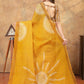 Rajwada Mustard Yellow Cotton Blend Printed Saree For Women