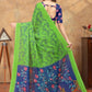 Rajwada Light Green Cotton Blend Printed Saree For Women