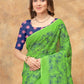 Rajwada Light Green Cotton Blend Printed Saree For Women