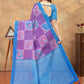 Rajwada Purple Cotton Blend Printed Saree For Women