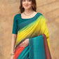 Rajwada Multicolor Cotton Blend Checked Saree For Women