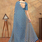 Rajwada Blue Cotton Blend Striped Saree For Women