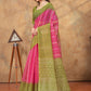 Rajwada Pink Cotton Blend Printed Saree For Women