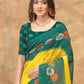 Rajwada Yellow Cotton Blend Printed Saree For Women