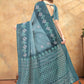 Rajwada Teal Green Cotton Blend Printed Saree For Women