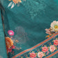 Rajwada Teal Blue Cotton Blend Printed Saree For Women